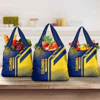 Colombia Flag Colors Grocery Bag with National Crest and Libertad y Orden Motto Design - Wonder Print Shop