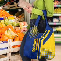 Colombia Flag Colors Grocery Bag with National Crest and Libertad y Orden Motto Design - Wonder Print Shop
