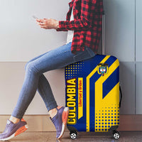 Colombia Flag Colors Luggage Cover with National Crest and Libertad y Orden Motto Design - Wonder Print Shop