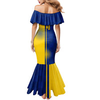 Colombia Flag Colors Mermaid Dress with National Crest and Libertad y Orden Motto Design - Wonder Print Shop