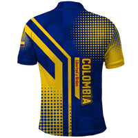 Colombia Flag Colors Polo Shirt with National Crest and Libertad y Orden Motto Design - Wonder Print Shop