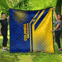 Colombia Flag Colors Quilt with National Crest and Libertad y Orden Motto Design - Wonder Print Shop
