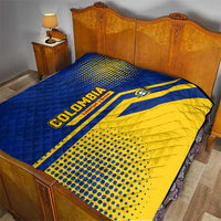 Colombia Flag Colors Quilt with National Crest and Libertad y Orden Motto Design - Wonder Print Shop