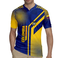 Colombia Flag Colors Rugby Jersey with National Crest and Libertad y Orden Motto Design - Wonder Print Shop