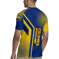 Colombia Flag Colors Rugby Jersey with National Crest and Libertad y Orden Motto Design - Wonder Print Shop