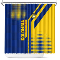 Colombia Flag Colors Shower Curtain with National Crest and Libertad y Orden Motto Design - Wonder Print Shop