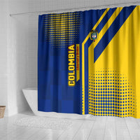 Colombia Flag Colors Shower Curtain with National Crest and Libertad y Orden Motto Design - Wonder Print Shop