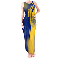 Colombia Flag Colors Tank Maxi Dress with National Crest and Libertad y Orden Motto Design - Wonder Print Shop