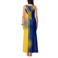 Colombia Flag Colors Tank Maxi Dress with National Crest and Libertad y Orden Motto Design - Wonder Print Shop