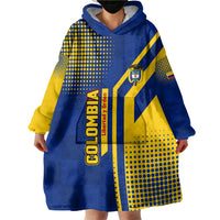 Colombia Flag Colors Wearable Blanket Hoodie with National Crest and Libertad y Orden Motto Design - Wonder Print Shop