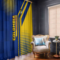 Colombia Flag Colors Window Curtain with National Crest and Libertad y Orden Motto Design - Wonder Print Shop