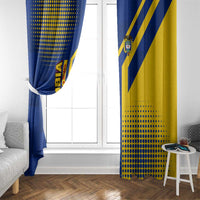 Colombia Flag Colors Window Curtain with National Crest and Libertad y Orden Motto Design - Wonder Print Shop