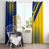 Colombia Flag Colors Window Curtain with National Crest and Libertad y Orden Motto Design - Wonder Print Shop