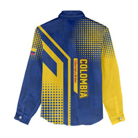 Colombia Flag Colors Women Casual Shirt with National Crest and Libertad y Orden Motto Design - Wonder Print Shop