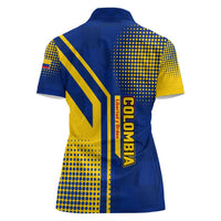 Colombia Flag Colors Women Polo Shirt with National Crest and Libertad y Orden Motto Design - Wonder Print Shop