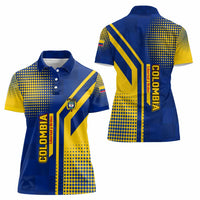 Colombia Flag Colors Women Polo Shirt with National Crest and Libertad y Orden Motto Design - Wonder Print Shop