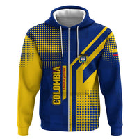 Colombia Flag Colors Zip Hoodie with National Crest and Libertad y Orden Motto Design - Wonder Print Shop