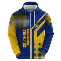 Colombia Flag Colors Zip Hoodie with National Crest and Libertad y Orden Motto Design - Wonder Print Shop