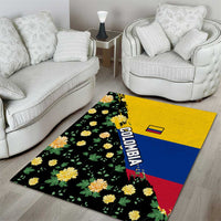 Colombia Yellow Flower Pattern Area Rug with Flag Colors and Floree de Libertad Design - Wonder Print Shop