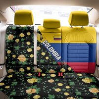 Colombia Yellow Flower Pattern Back Car Seat Cover with Flag Colors and Floree de Libertad Design - Wonder Print Shop