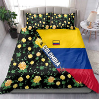 Colombia Yellow Flower Pattern Bedding Set with Flag Colors and Floree de Libertad Design - Wonder Print Shop