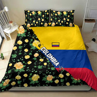 Colombia Yellow Flower Pattern Bedding Set with Flag Colors and Floree de Libertad Design - Wonder Print Shop