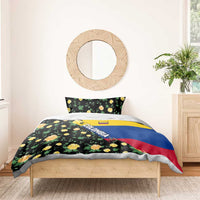 Colombia Yellow Flower Pattern Bedding Set with Flag Colors and Floree de Libertad Design - Wonder Print Shop