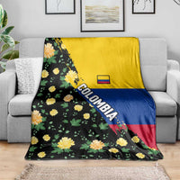 Colombia Yellow Flower Pattern Blanket with Flag Colors and Floree de Libertad Design - Wonder Print Shop