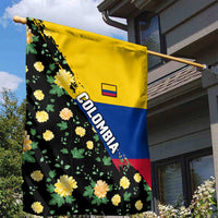 Colombia Yellow Flower Pattern Garden Flag with Flag Colors and Floree de Libertad Design - Wonder Print Shop