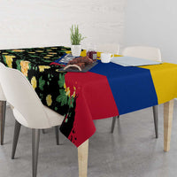 Colombia Yellow Flower Pattern Tablecloth with Flag Colors and Floree de Libertad Design - Wonder Print Shop