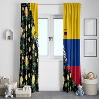 Colombia Yellow Flower Pattern Window Curtain with Flag Colors and Floree de Libertad Design - Wonder Print Shop