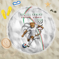 Personalized Iran Football Cheetah Beach Blanket Team Melli Persian Soccer Graphic Art