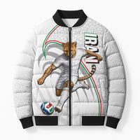 Personalized Iran Football Cheetah Bomber Puffer Jacket Team Melli Persian Soccer Graphic Art