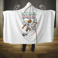 Personalized Iran Football Cheetah Hooded Blanket Team Melli Persian Soccer Graphic Art