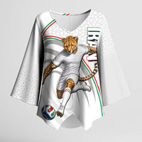 Personalized Iran Football Cheetah Kimono Sleeve Blouse Team Melli Persian Soccer Graphic Art