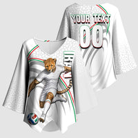 Personalized Iran Football Cheetah Kimono Sleeve Blouse Team Melli Persian Soccer Graphic Art