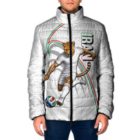 Personalized Iran Football Cheetah Padded Jacket Team Melli Persian Soccer Graphic Art