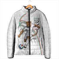 Personalized Iran Football Cheetah Padded Jacket Team Melli Persian Soccer Graphic Art
