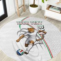 Personalized Iran Football Cheetah Round Carpet Team Melli Persian Soccer Graphic Art