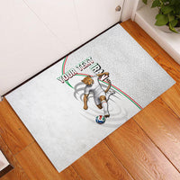 Personalized Iran Football Cheetah Rubber Doormat Team Melli Persian Soccer Graphic Art
