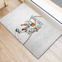 Personalized Iran Football Cheetah Rubber Doormat Team Melli Persian Soccer Graphic Art