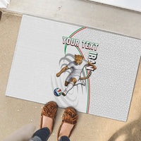 Personalized Iran Football Cheetah Rubber Doormat Team Melli Persian Soccer Graphic Art