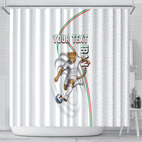 Personalized Iran Football Cheetah Shower Curtain Team Melli Persian Soccer Graphic Art