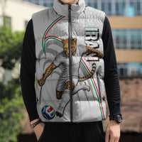 Personalized Iran Football Cheetah Sleeveless Puffer Jacket Team Melli Persian Soccer Graphic Art