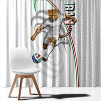 Personalized Iran Football Cheetah Window Curtain Team Melli Persian Soccer Graphic Art