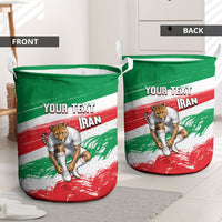 Personalized Iran Football Team Melli Laundry Basket Iranian Cheetah Patriotic Flag