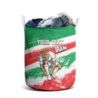 Personalized Iran Football Team Melli Laundry Basket Iranian Cheetah Patriotic Flag