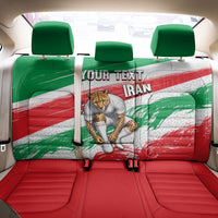 Personalized Iran Football Team Melli Back Car Seat Cover Iranian Cheetah Patriotic Flag