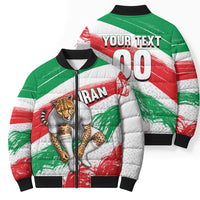 Personalized Iran Football Team Melli Bomber Puffer Jacket Iranian Cheetah Patriotic Flag