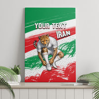 Personalized Iran Football Team Melli Canvas Wall Art Iranian Cheetah Patriotic Flag